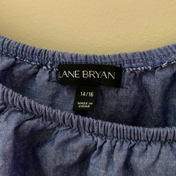 Women’s Lane Bryant Chambray Ruffle Off-The-Shoulder Top Size 14/16 - Picture 5 of 6